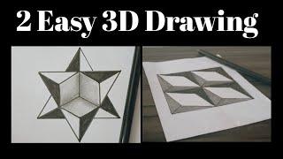 How To Draw 3D Drawing | 2 Easy 3D Illusion  #viralvideo