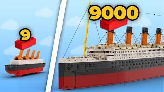 LEGO LUSITANIA From 9 to 9000 Parts | Comparison