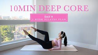 10MIN Toned Abs & Strong Deep Core Pilates //  DAY 9 - 2 Week Pilates Challenge // madeleineabeid