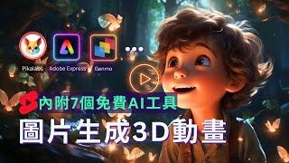 【7個免費AI動畫工具】讓圖片動起來，圖片轉視頻，動畫電影 Free AI Animation Tools|Image to video Ai | Ai Animation Generator