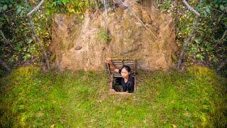 Girl Living Off Grid, Builds Deep Hole Underground Villa to Live Happily Ever After