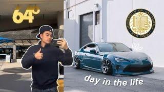 Day in the Life of a CAR GUY at UC San Diego *realistic* | cars, dining hall, gym