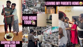 Pudhu veetuku porom️| Shopping for our new home️|Kutty home tour  | Leaving my parents home