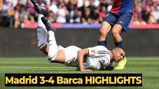 Real Madrid 3-4 Barcelona HIGHLIGHTS | Mbappe scores HAT TRICK goal against Barcelona