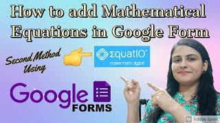 Mathematical Equations in Google Forms - How to add/insert Math Equations/Symbols in Google Form