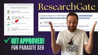 #1 Parasite SEO Platform(ResearchGate.net). Get a Verified Account