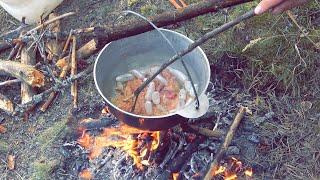 Что поймал, то и съел. Весновка на острове.