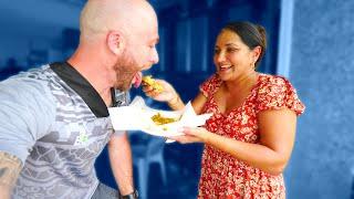 TRINIDADIAN STREET FOOD Breakfast!! Doubles & Shrimp Pies in Orlando, Florida!!