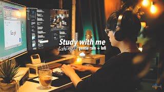 2-HOUR LATE NIGHT STUDY / gentle rain + lofi music  / 50 minute Pomodoro / with timer+bell