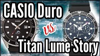 Titan Octane hyper lume vs CASIO Duro | Face-off between very capable quartz divers watches 200m WR