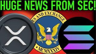 XRP SOL ETF HUGE UPDATE FROM SEC BULLISH NEWS