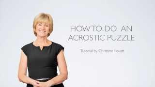 How To Do Acrostic Puzzles