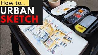 Start Urban Sketching Outside Today - Real Time Beginners Tutorial (OUTSIDE!)