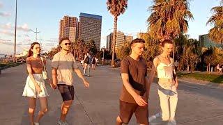 Batumi boulevard.  Beautiful people relaxing. Georgia Sakartvelo. Summer