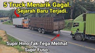 Bukit Kodok Terjadi Musibah Truck.Trailer Tak Sanggub Menarik Truk Gagal Nanjak,Sejarah baru Terjadi