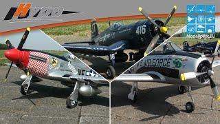 RC TROJAN T-28D, F4U CORSAIR & MUSTANG P-51D by HYPE VIDEO TESTREPORT "FLUGBERICHT" TESTBERICHT TEST