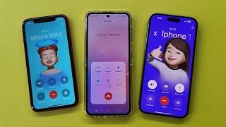 Incoming Call iPhone 14pro max + Samsung Z Flip5 + iPhone 11pro On Retention second line conference