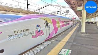 Adorable! Riding Hello Kitty Shinkansen Bullet Train in Japan