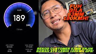 REKOD 63MM 180KMH GPS CUSTOMER RRC | 63MM ENJIN BAWAH STD | FEEDBACK CUSTOMER TACAP 63MM 22HP - 31HP