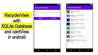 Android Studio | recyclerview with SQLite database and CardView