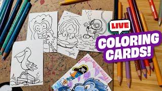 Coloring VeeFriends Sketch Cards LIVE with Prismacolor Pencils