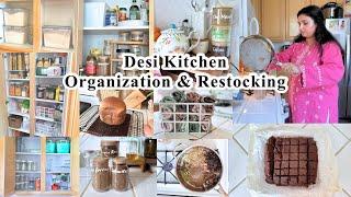 How to Organize your Desi Kitchen|| Weekly Kitchen Restocking| Food Storage Hacks & Ideas