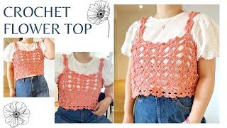 FLOWER CROCHET TOP | CROCHET BY BEV