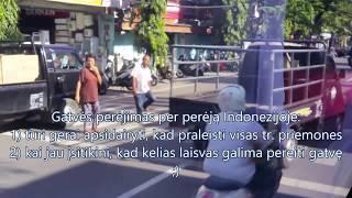 Indonezija Bali - kaip pereiti pėsčiųjų perėją Indonezijoje