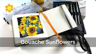 New Gouache in the Studio & Painting Sunflowers