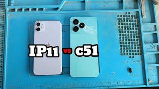 realme c51 vs iphone 11 speed test