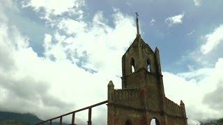 Decades after disappearing under water, the drowned town of Potosi re-emerges