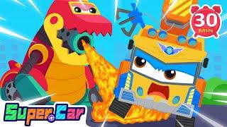 Rescue Cars Cartoons | Dinosaur Armored Car | Crane Truck | Car Songs | Kids Cartoons