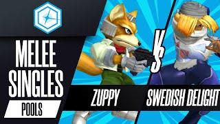 Zuppy (Fox) vs Swedish Delight (Sheik) - Melee Singles Pools Winners Semis - Shine 2023