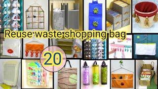 Reuse waste shopping bag/aata bag/paper bag/zero cost ideas #homeorganizationidea #organizer