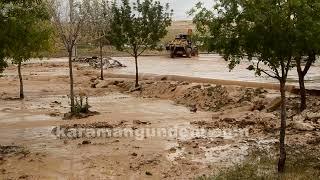 Karaman'da sağanak sonucu oluşan sel ulaşımı aksattı