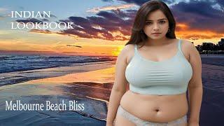 4K AI ART Indian Lookbook Beauty Model - Melbourne Beach Bliss