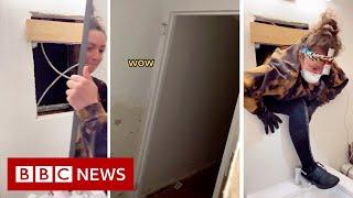 Secret New York apartment found behind bathroom mirror on TikTok - BBC News