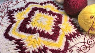 ROYAL BEAUTY! We knit an incredible MOTIF, A RUG, A RUG, A PILLOW, etc. Crocheting