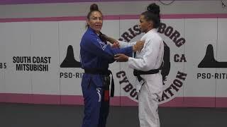 Cris Cyborg learns how to do the Yama Arashi Judo Mountain Storm Throw by Dione Barbosa Brazil Judo