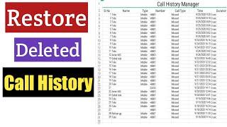 How To Restore Deleted Call History | Recover Call Logs History