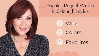 5 POPULAR RAQUEL WELCH MID-LENGTH WIGS! 5 Wigs 5 Colors 5 Favorites! Get ready for Fall with these!
