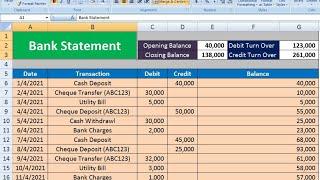 How To Make Bank Statement Only With SUM Formula