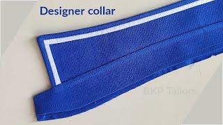 designer shirt collar stitching very easy method // sew a designer collar