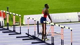 Grant Holloway - Paris 110m Hurdles Olympics Final (last warm up run)