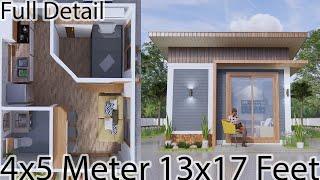 Small House Design 4m x 5m House Design Plan 1 Bedroom 20sqm