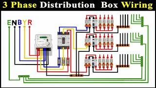 Complete 3 Phase House Wiring | 3 Phase Distribution DB Box Wiring Diagram |