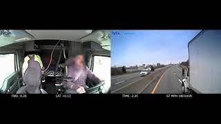 Dash Cam Footage: Truck Driver Gets Sideswiped on the Highway