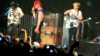 Gerard Way commenting on the bra thrown on stage