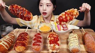 SUB)Crispy cheese corn dog, spicy jalapeno corn dog, potato corn dog Mukbang Asmr