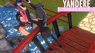 Pushing Osana into the water from the bridge | Yandere Simulator